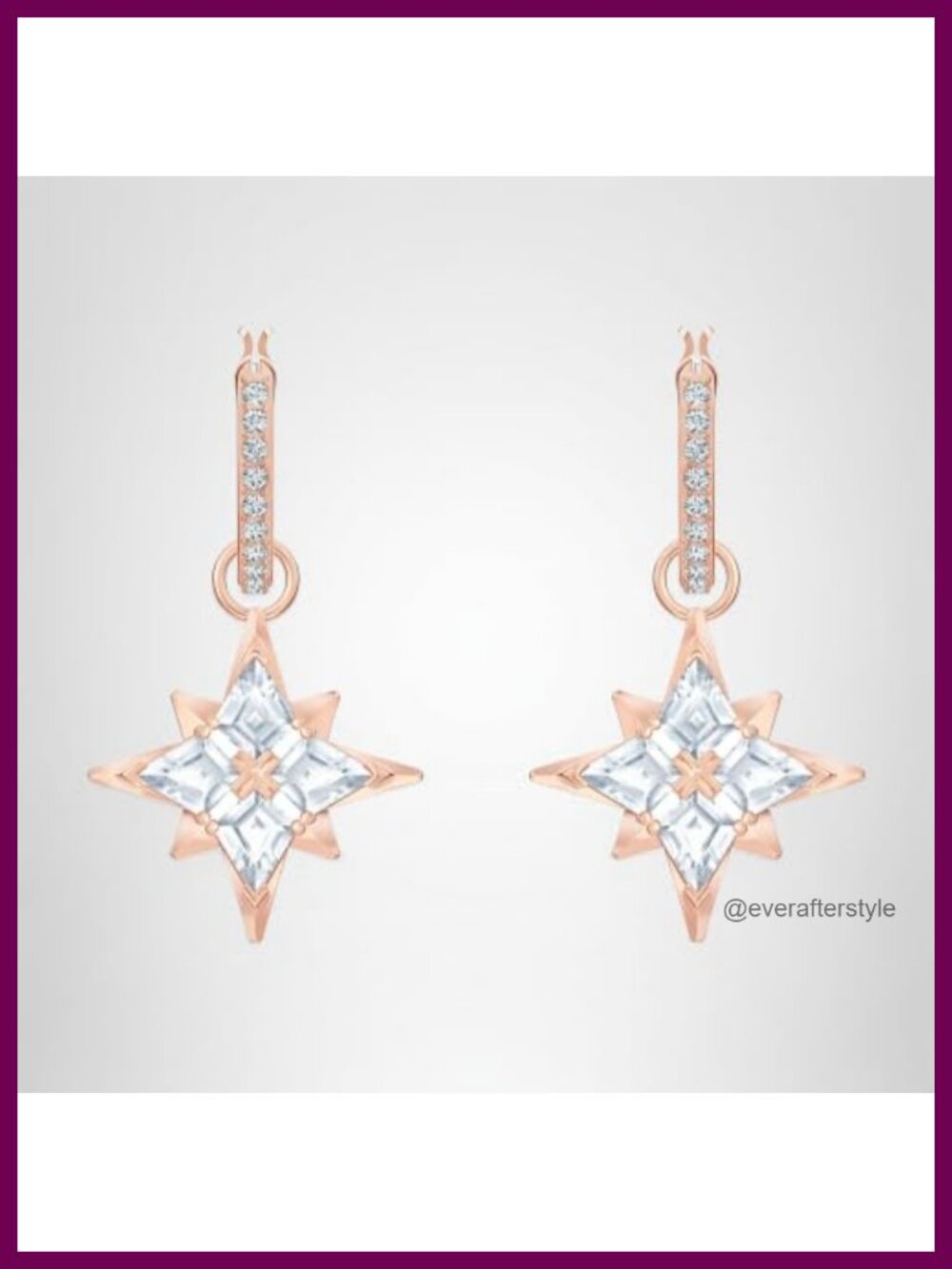 Swarovski Symbolic Star Mini Hoop Earrings Rose-Gold Tone Plated